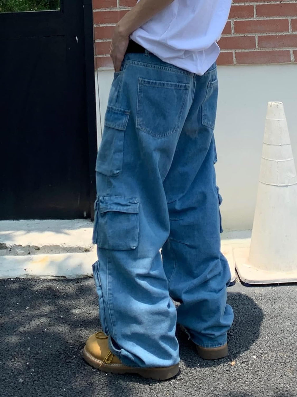 Kvinnor Y2k-jeans, gothstil, byxor i punkig emostil, säckiga, utsvängda jeans, breda ben, Harajuku grunge-byxor, hiphop-kläder