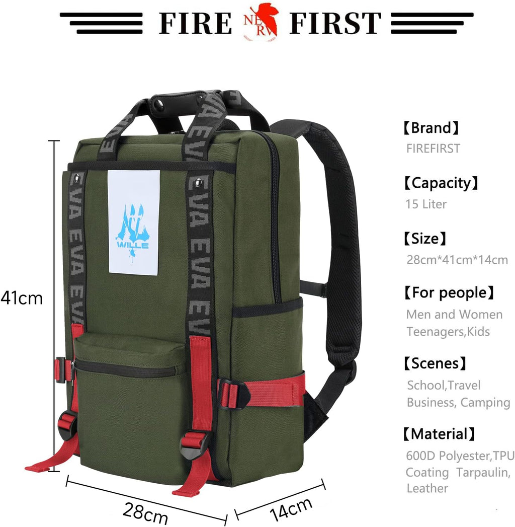 FIREFIRST x RADIO EVA - Evangelion Ryggsäck med laptopfack 15,6 tum Skolryggsäck