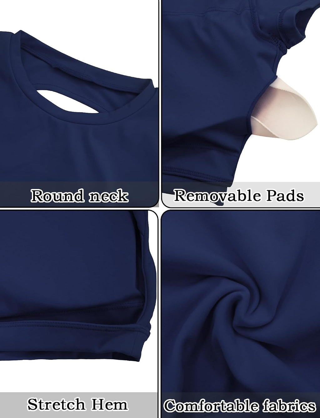SEAUR Gym topp damer rygglös vadderad crop topp tajt sport löpartröja yoga fitness kortärmad t-shirt magfri sportskjorta rund hals mjuk S-L