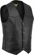 Leatherick män äkta läder väst svart - cyklist stil casual mode