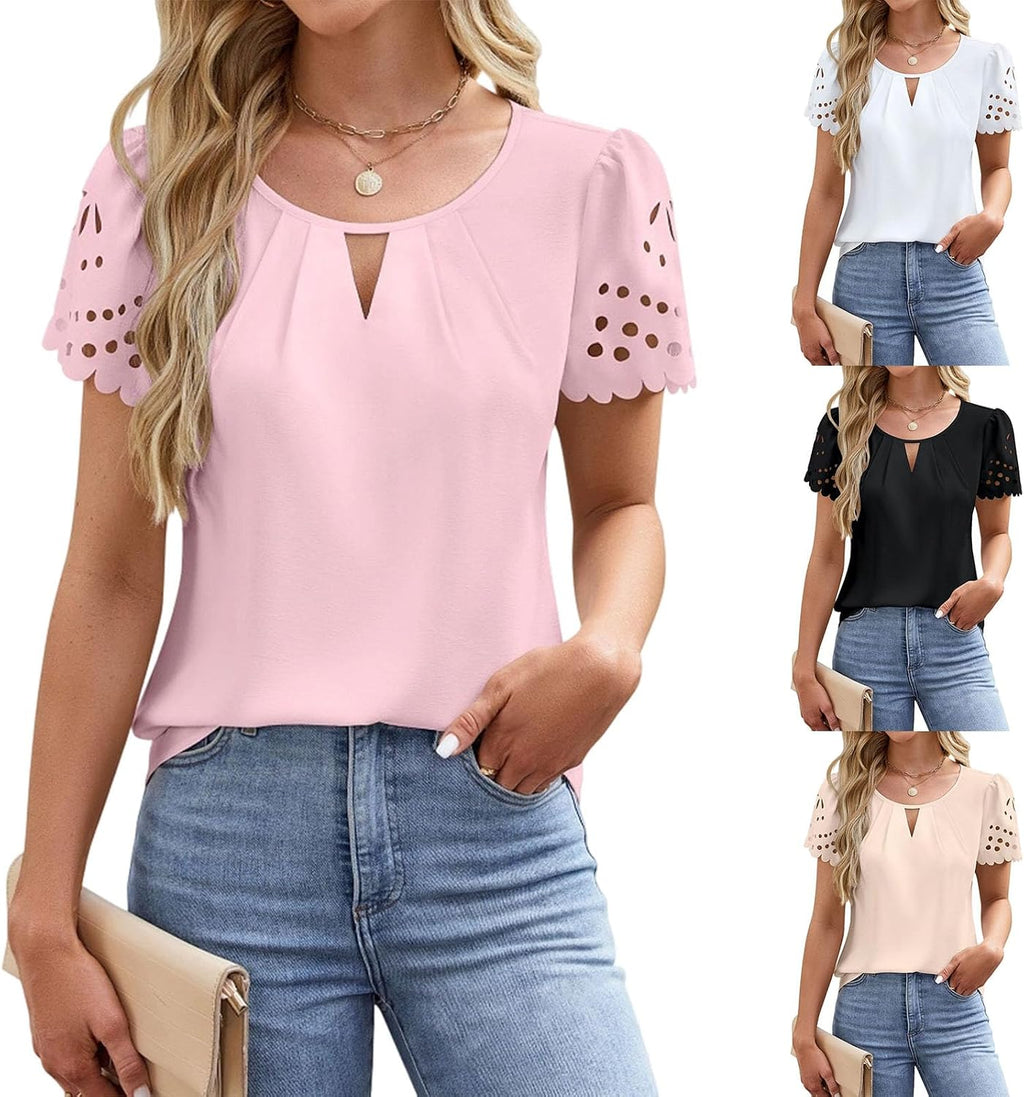 Greabuy Dammode business casual blusar kortärmad toppar trendiga arbete kvinnor fritidskläder skjortor trendiga affärskläder