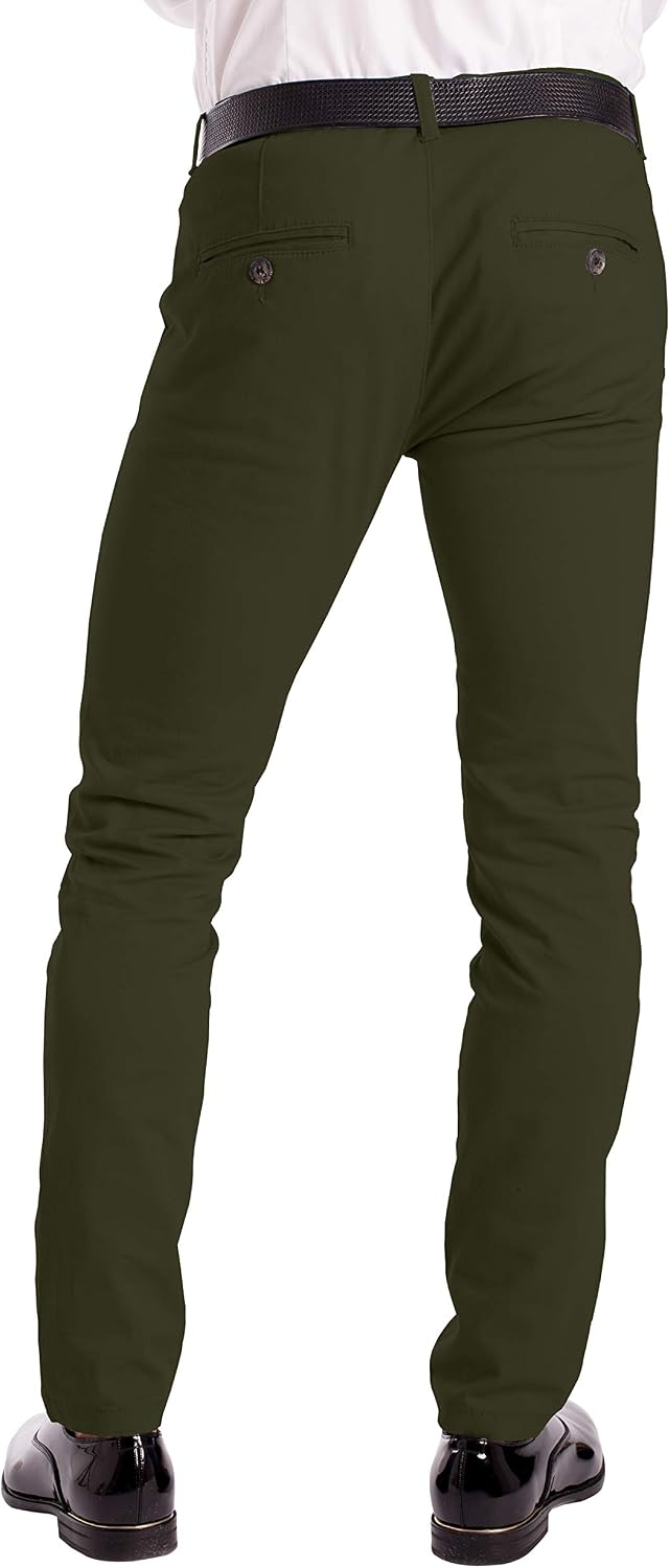 Herr stretch chinos designer slim fit jeans byxa bomull spandex botten