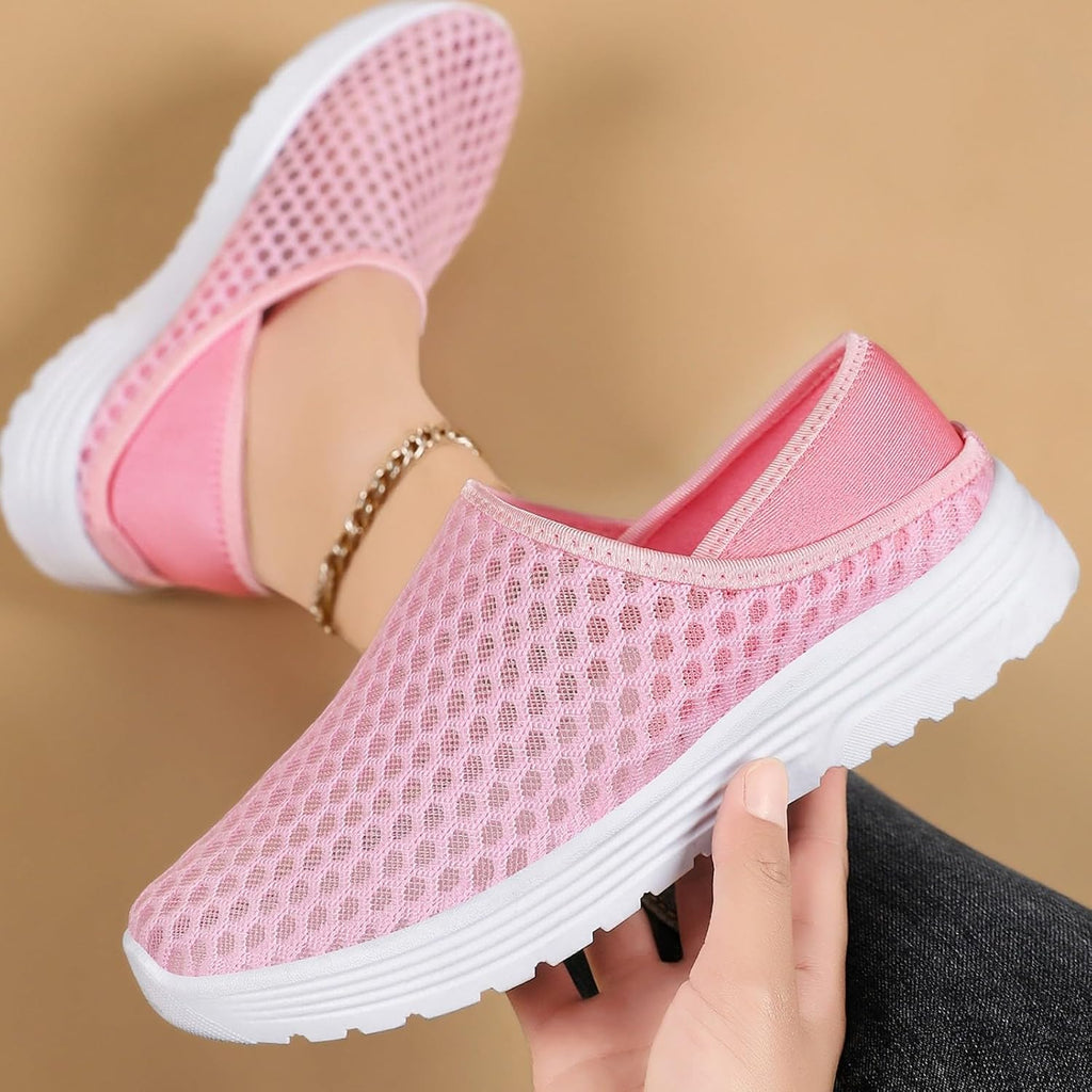 Legere bekväm snörfri herrsneakers, ventilerande herrsneakers, mjuk stickad topp, ortopediska slip-on skor, halkfria mjuka innersulor för fitness löpning promenader