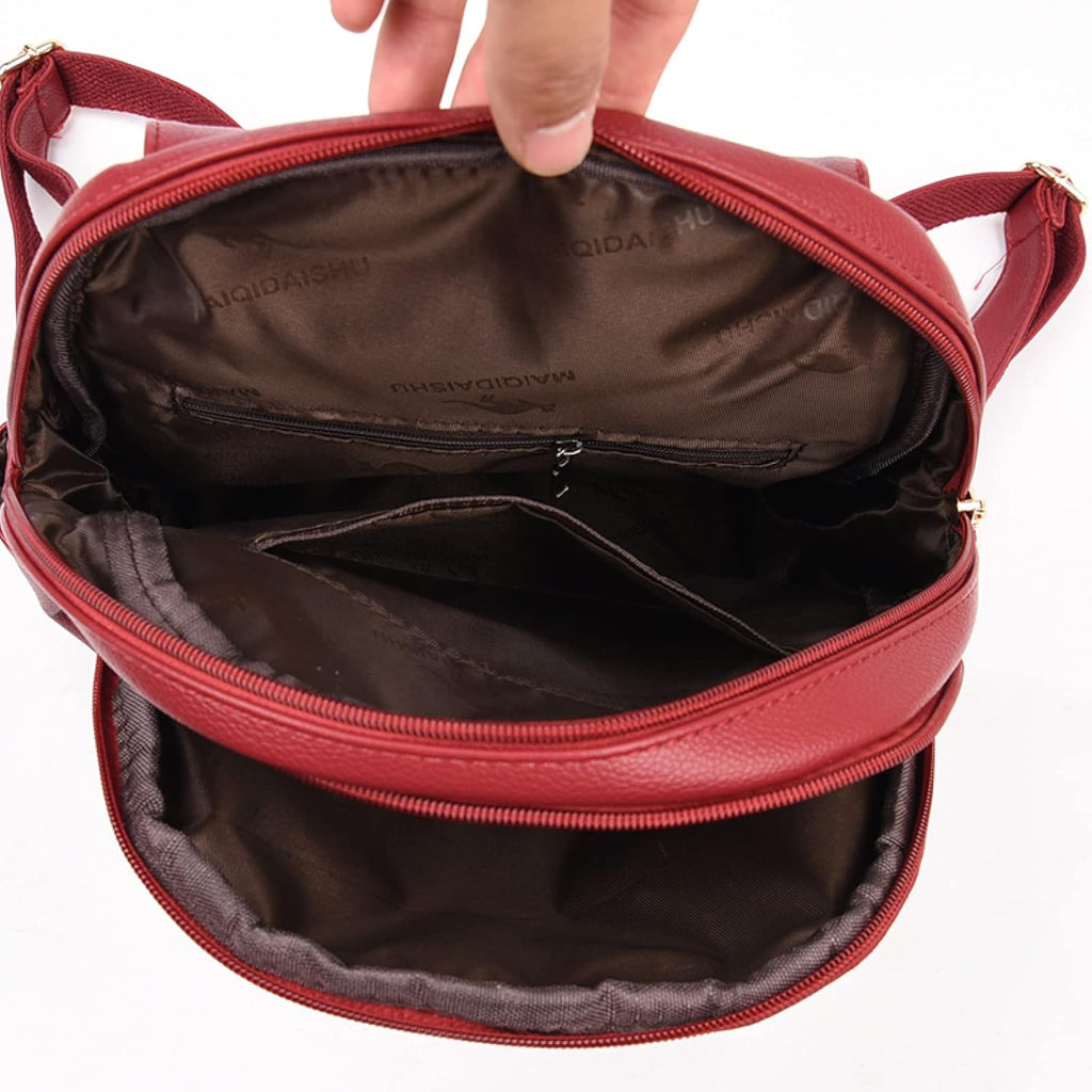 Backpack Purse Women Shoulder Bags Leather Backpacks Female Dayback Large Capacity School Bag For Girls,Blue,24 * 14 * 30CM