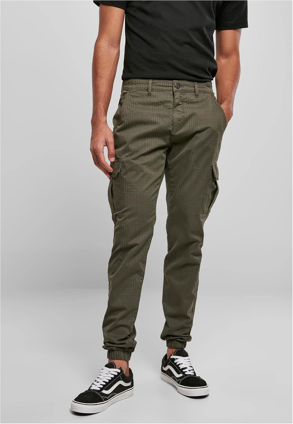 Urban Classics herr Byxor Aop Glencheck Cargo Jog Pants