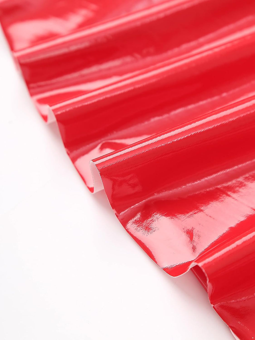 Kaerm Dam wetlook miniklänning lack latex festklänning ärmlös veckad klänning A linjer v-ringad sommarklänning med utsvängd veckad kjol klubbkläder