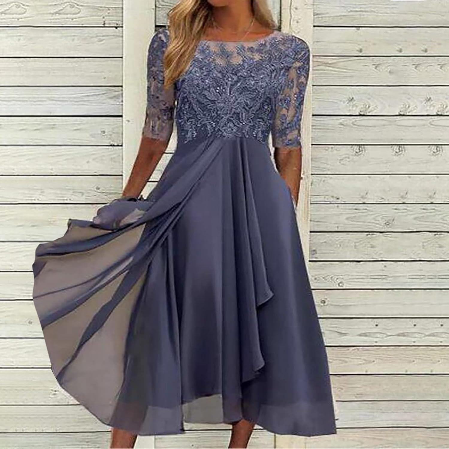 Sommarklänning dam, aftonklänningar, lång klänning, elegant chiffong, spets, swing, cocktailklänning, ledig, festliga klänningar för kvinnor, för bröllopsgäst, brudtärneklänningar, festklänning