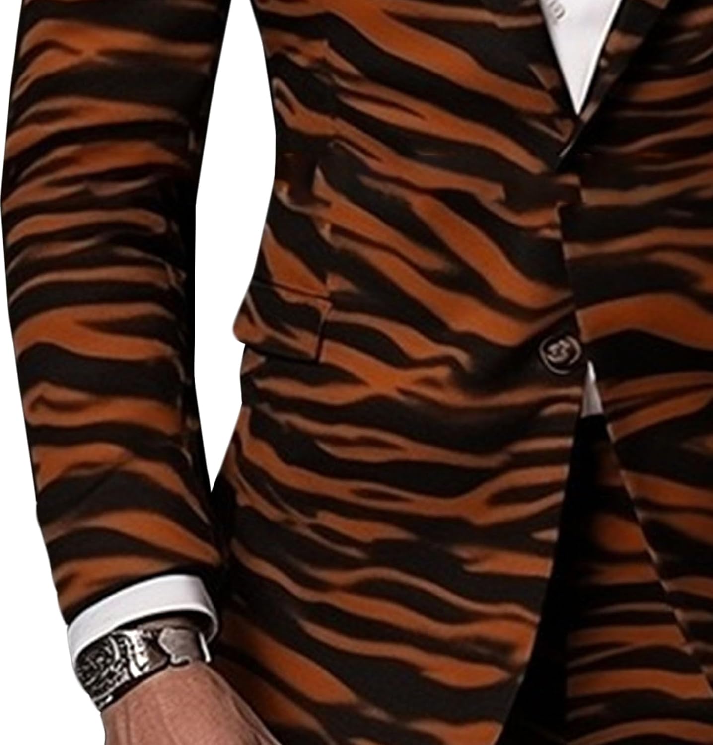 Vardaglig sportrock för män rolig 3D-tryck mönster kavajer för män bal kostym jacka smal passform skårat leopard korn