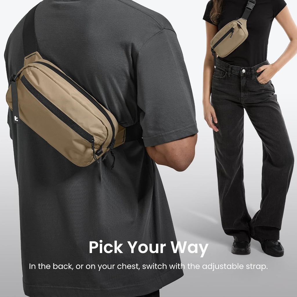 tomtoc 1,5 l crossbody väska med RFID-skydd, liten unisex axelremsväska, sling bag, lätt, vattentät sling bag, för utomhusresor, svart