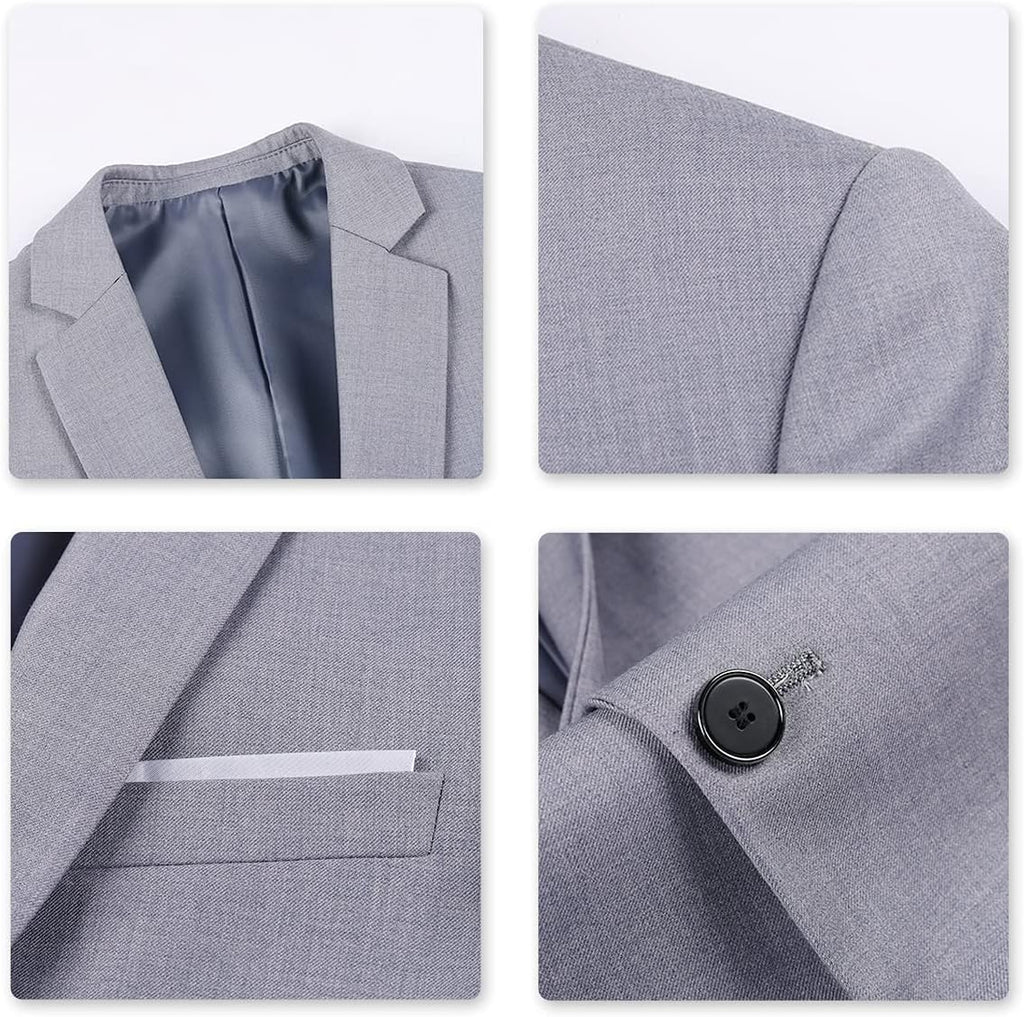 YOUTHUP 3-delad kostym smal passform för män elegant business bröllop kostym blazer västar byxor