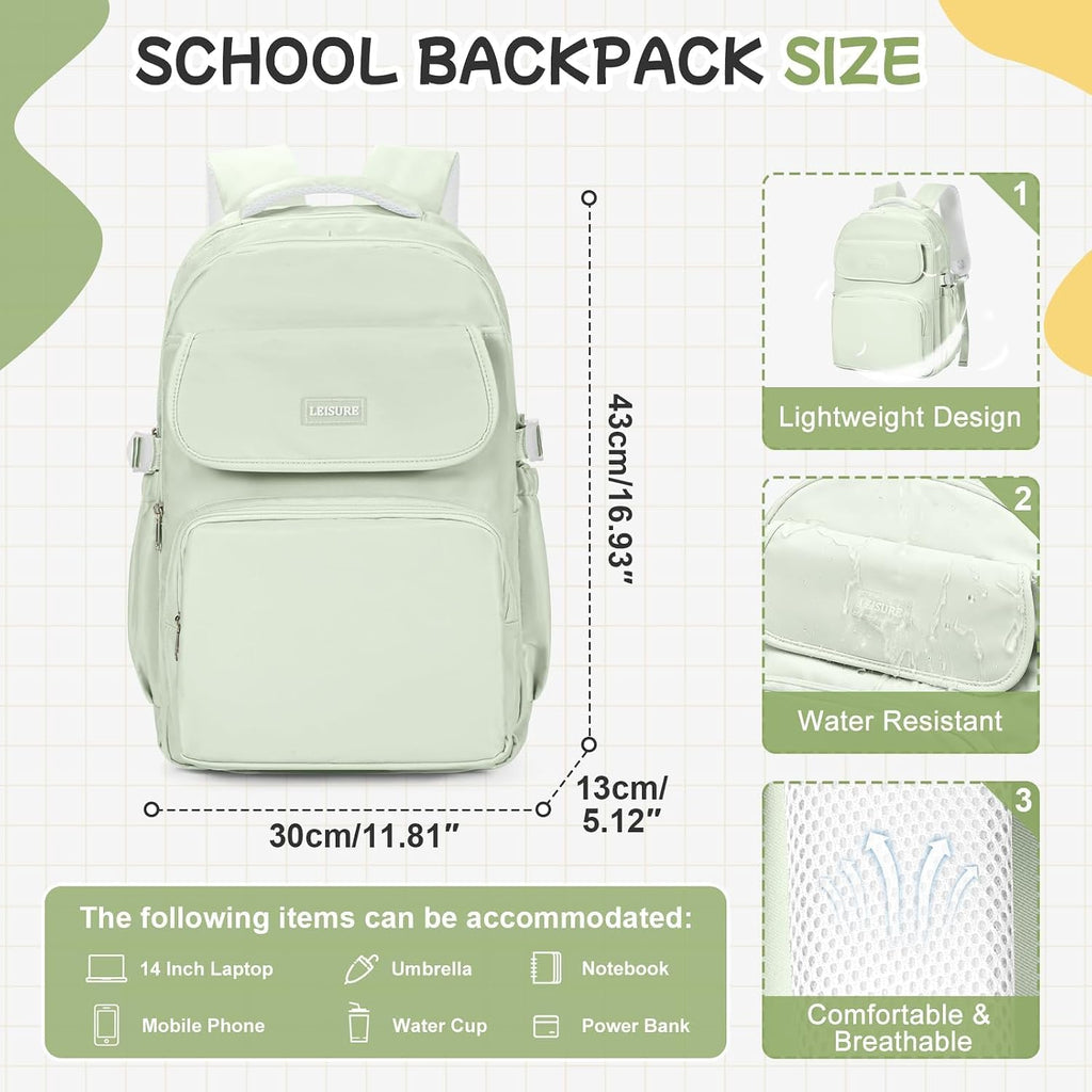HYC00 Skolryggsäck Flicka Skolväska Lätt Ryggsäck Tjej Tonåring Bokväskor Skola Skolväskor Pojkar Laptop Ryggsäck Dam 14 Tum College Bag Fritidsryggsäck för Kvinnor Casual Dagsryggsäck,Blå