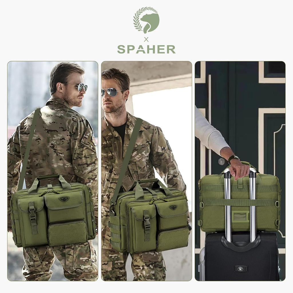 SPAHER Portfölj Herr Arbetsväska Herr Laptopväska 14/15,6/17,3 tum Business Tactical Bag Militärväska Axelväska Messenger Bag Herr Present för Kvinnor Herr