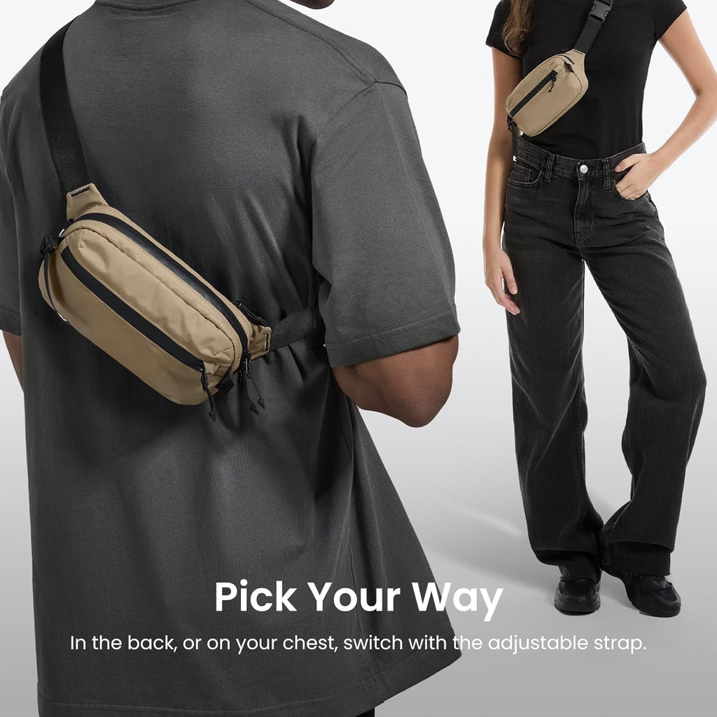 tomtoc 1,5 l crossbody väska med RFID-skydd, liten unisex axelremsväska, sling bag, lätt, vattentät sling bag, för utomhusresor, svart