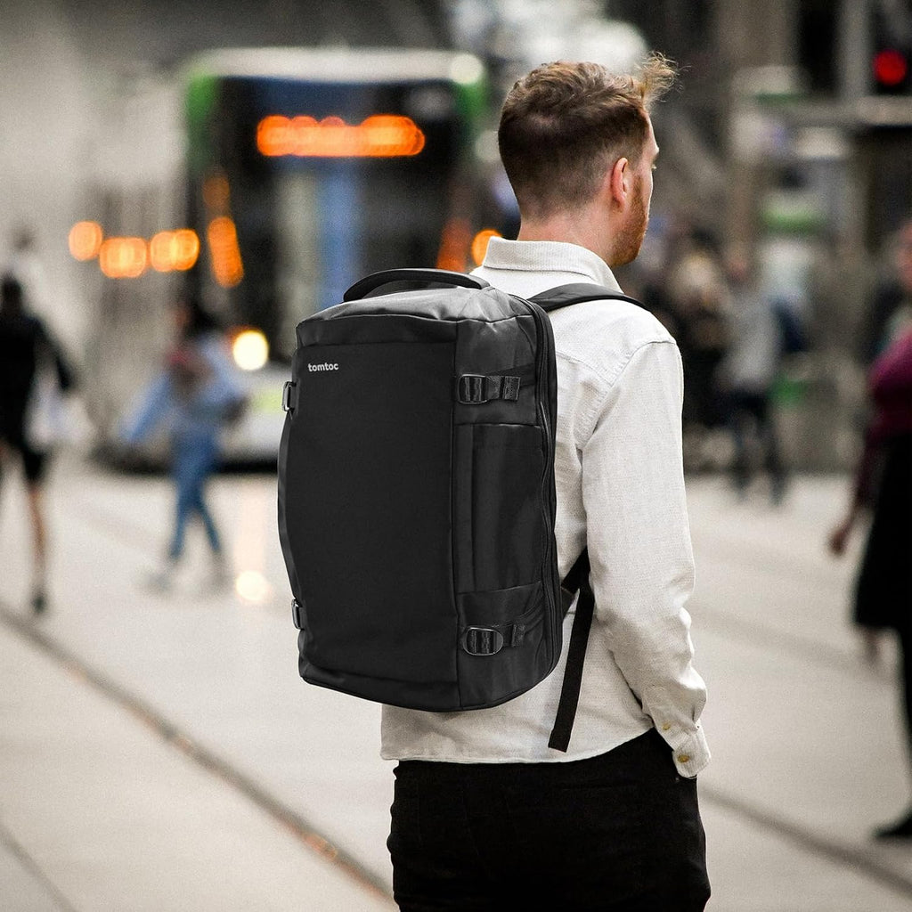 tomtoc 40L Reseryggsäck, TSA-vänlig handbagage-ryggsäck Reseryggsäck för 15,6-17 tums bärbar dator, flyggodkänd ombordstigning Vattenavvisande kabinryggsäck för resor Weekender Trip