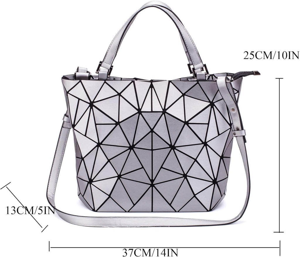 Geometriska lysande gitter handväska kedja crossbody påse tygväskor handväskor holografiska handväskor för kvinnor femmes