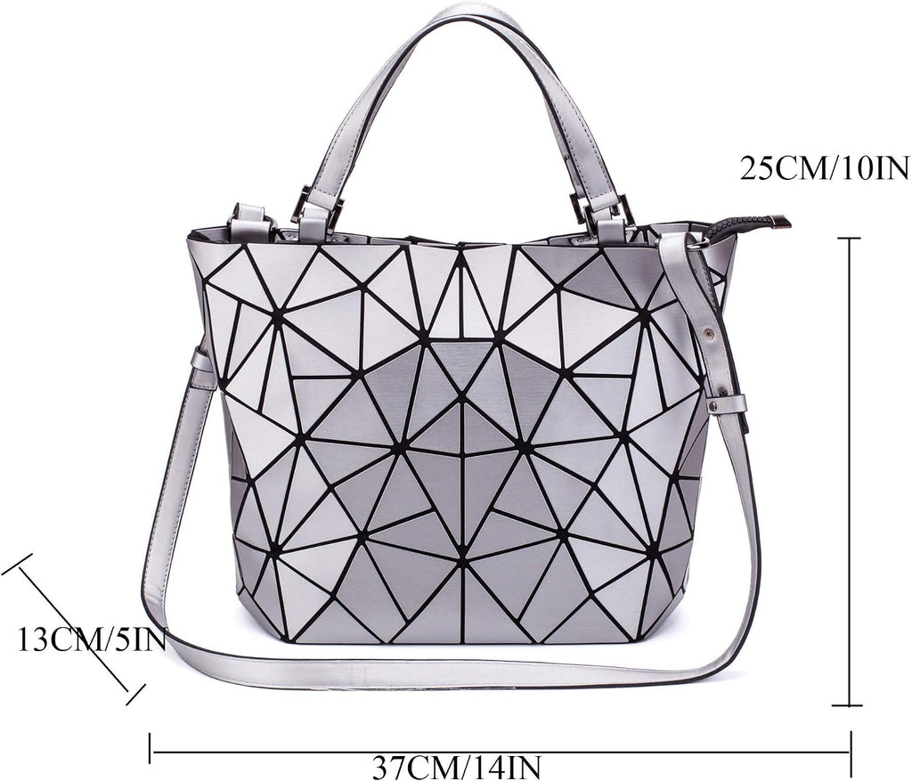 Geometriska lysande gitter handväska kedja crossbody påse tygväskor handväskor holografiska handväskor för kvinnor femmes