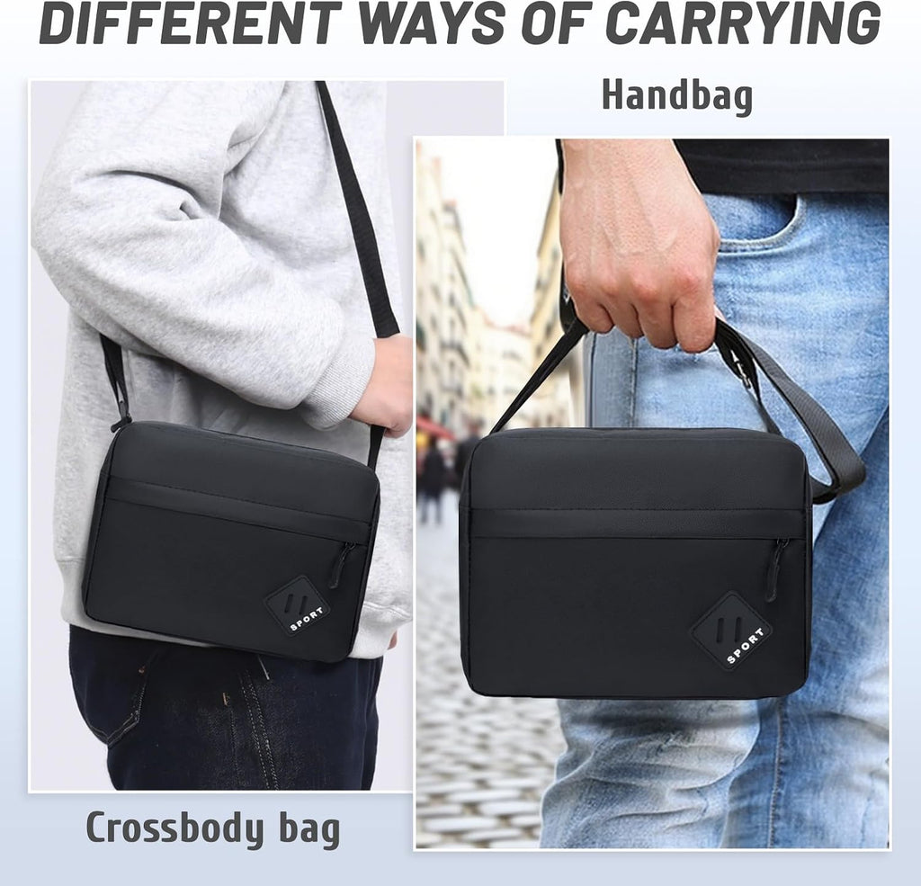 Aucuu Axelväska för män, Oxford Crossbody väska, vattentät liten sidoväska för män, ledig handväska, messengerväska med dragkedja och justerbar rem, lätt bröstväska för daglig användning, arbete