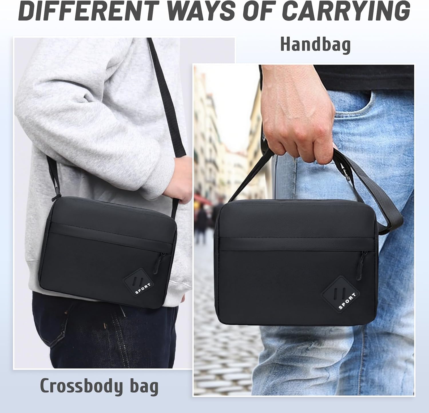 Aucuu Axelväska för män, Oxford Crossbody väska, vattentät liten sidoväska för män, ledig handväska, messengerväska med dragkedja och justerbar rem, lätt bröstväska för daglig användning, arbete
