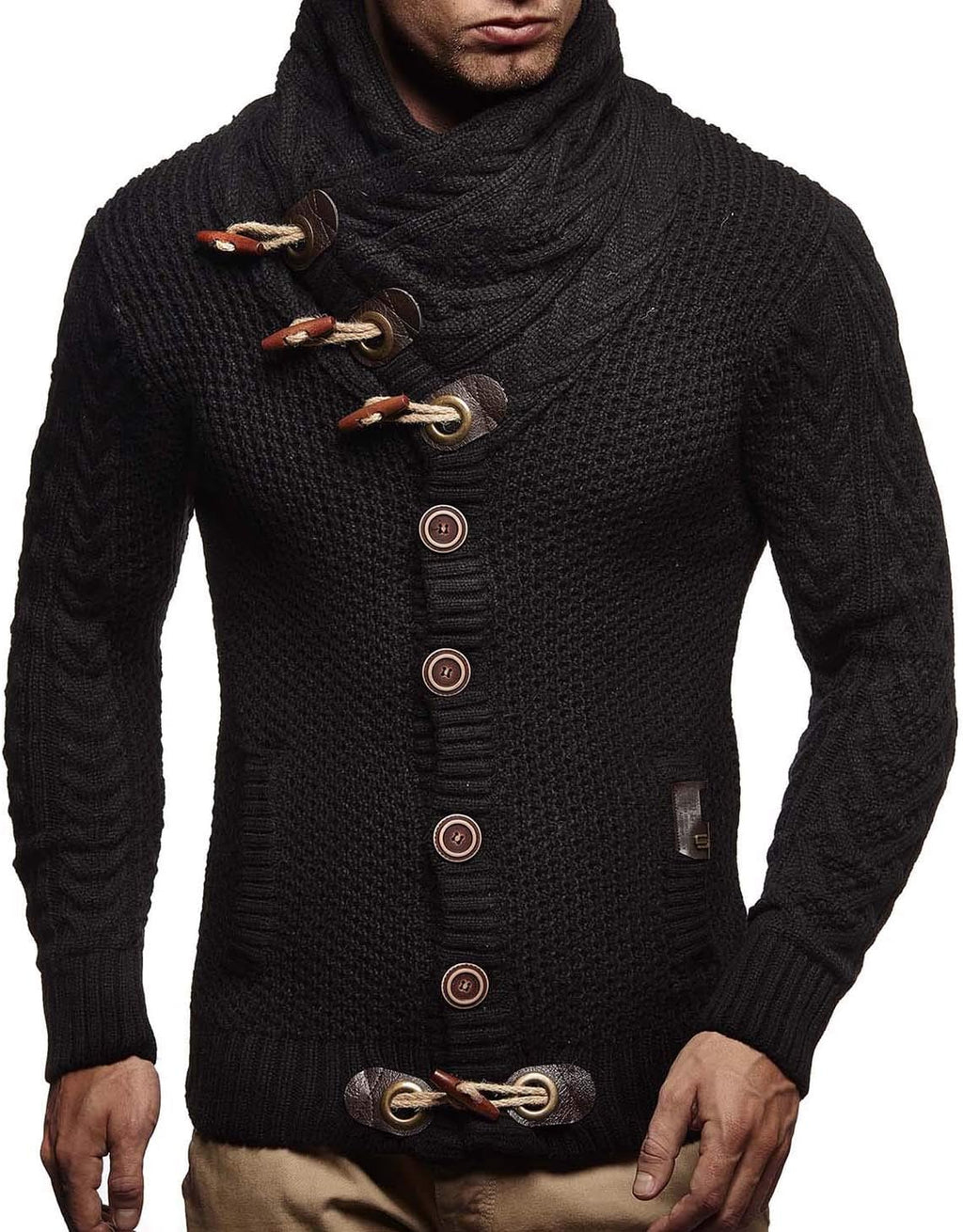 Leif Nelson Herrcardigan, jacka med sjalkrage, LN-4195
