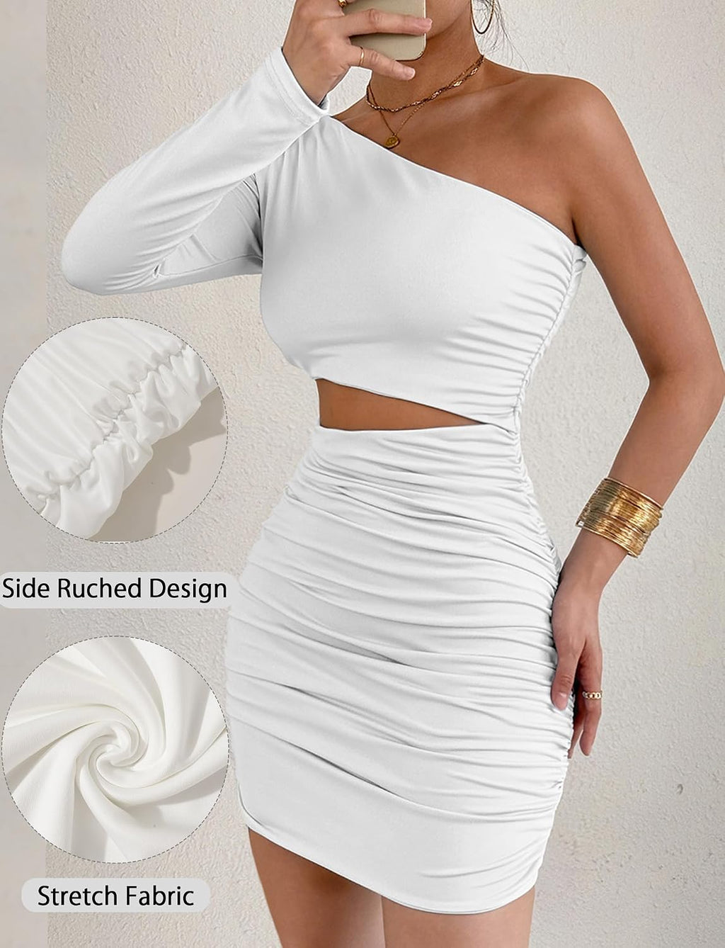 Långärmad damklänning, elegant miniklänning, sexig festklänning, kort cocktailklänning, off shoulder, fritidsklänning, bodycon omlottklänning, enfärgad bröllopsklänning