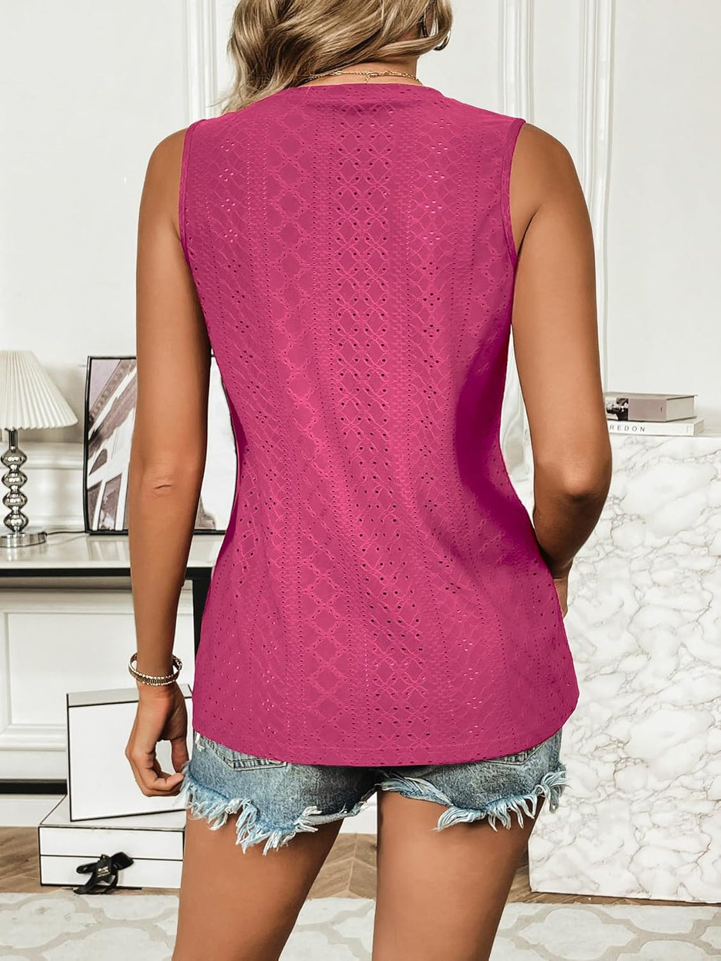 Zeagoo damlinne 2026 sommar ärmlös t-shirt rund hals blustopp lätt eleganta toppar basic top S–XXL