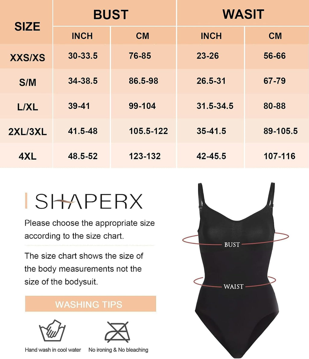 SHAPERX Women Sculpting Bodysuit Tummy Control Shapewear Seamless Body Shaper Thong Adjustable Straps