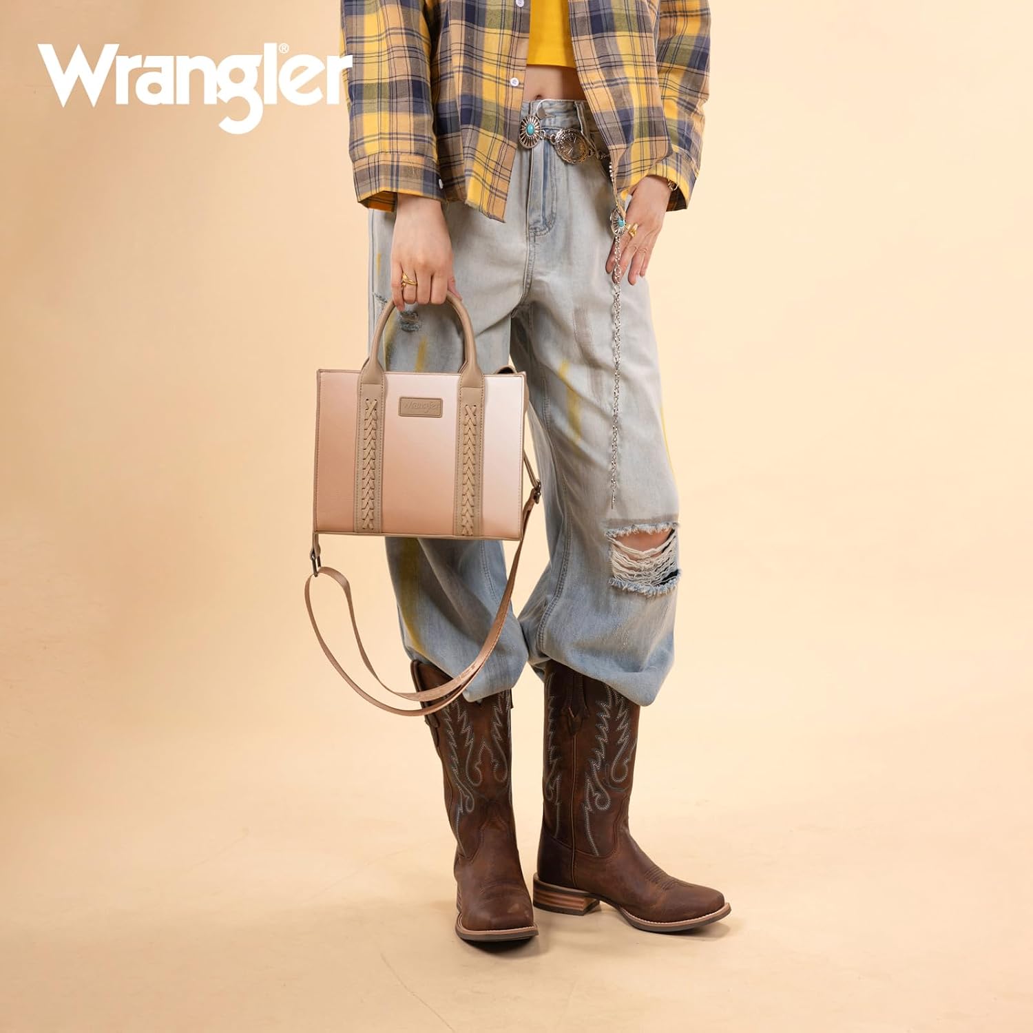 Montana West Wrangler Tote Bag for Women Zipper Shoulder Handbag toteväskor