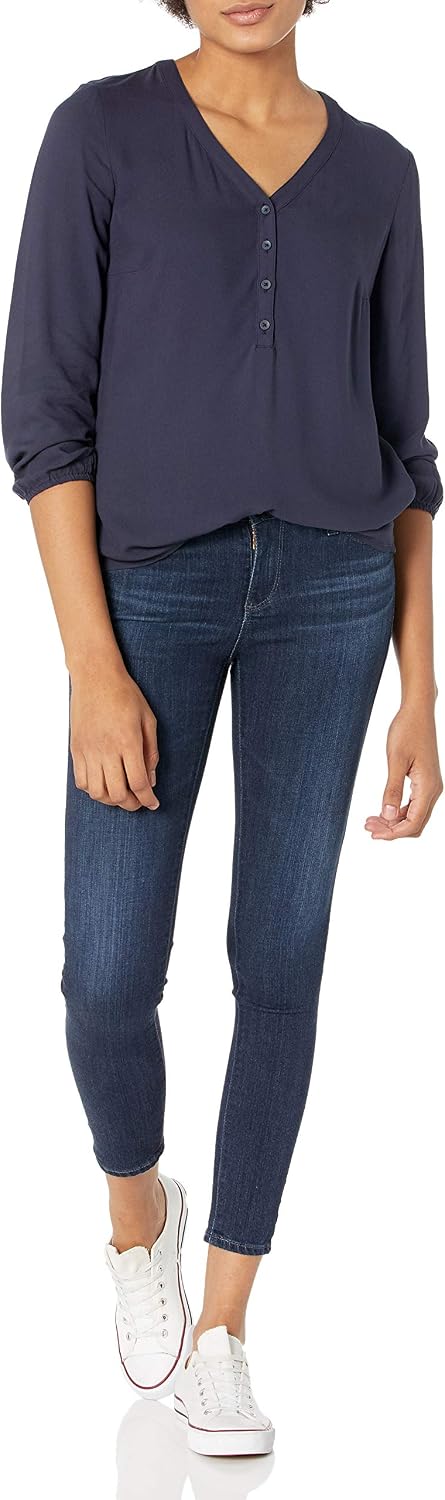 Amazon Essentials dam Popover-skjorta med knapp och trekvartsärmar
