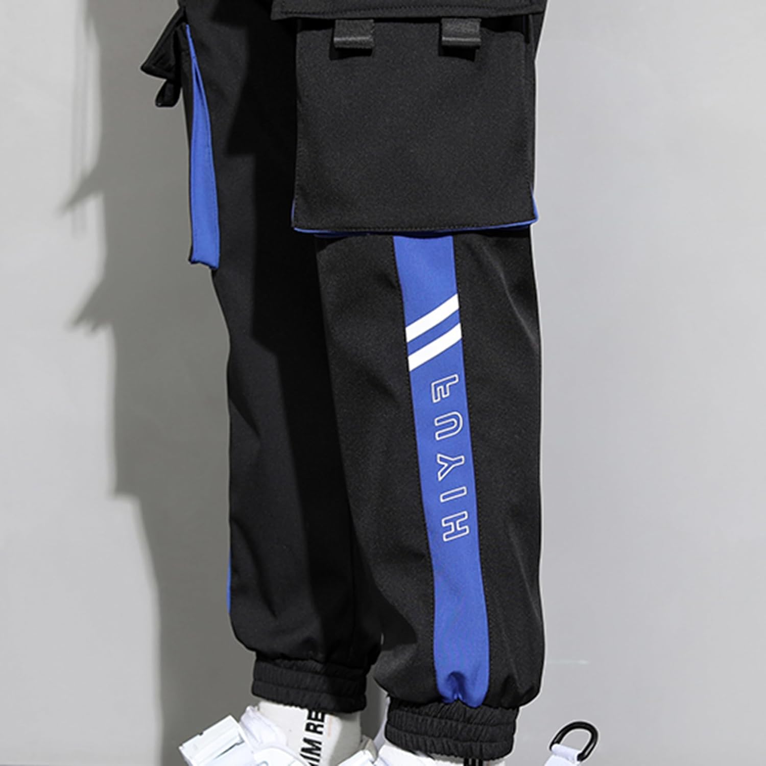 XYXIONGMAO Streetwear joggingbyxor casual sportbyxor säckiga vardagliga techwear hiphop träningsbyxor svarta cargobyxor för män