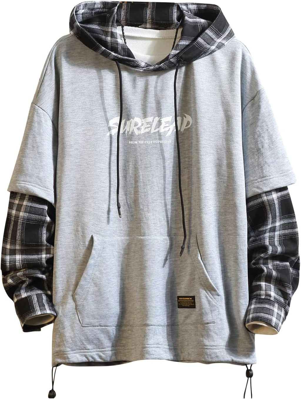GURUNVANI Lappteknik huvtröjor herr bokstavstryck streetwear huvtröja herr sweatshirt