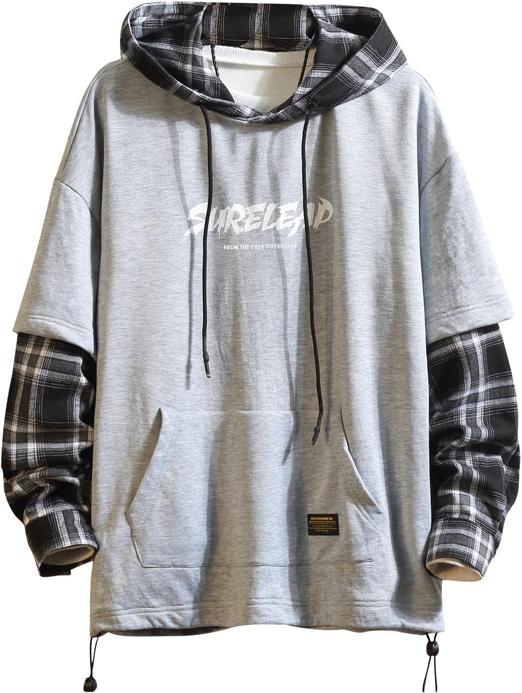 GURUNVANI Lappteknik huvtröjor herr bokstavstryck streetwear huvtröja herr sweatshirt