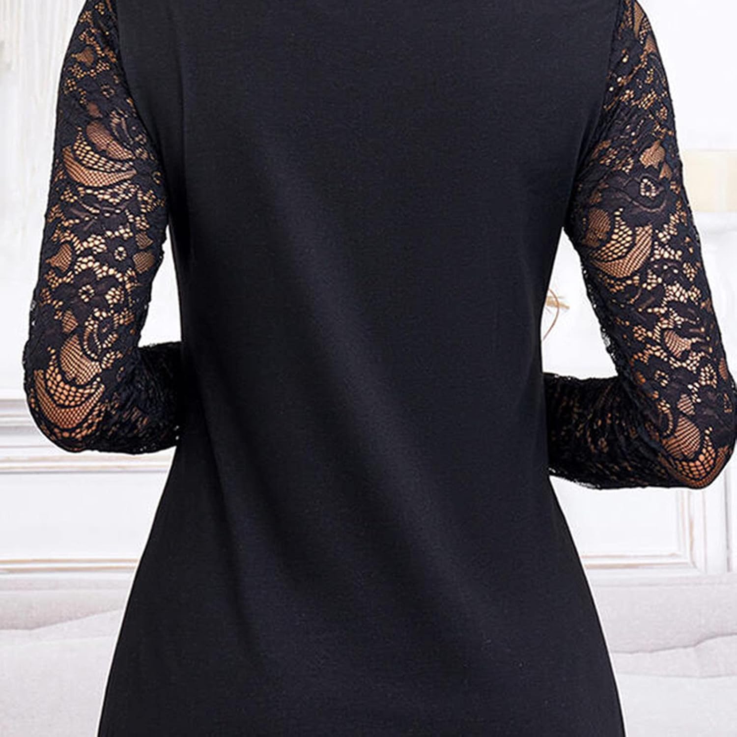 Dammaxiklänning 2026 fest plus size långärmad spets leopard solid v-ringad nattklubb enkel sommar strand