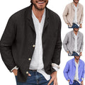 Lätt blazer för män tunn sommarrock herr vardaglig blazer fritid krage skjorta vår tunna rockar långärmad mysig jacka lös enfärgad skjortor andningsbar butt-up overshirt