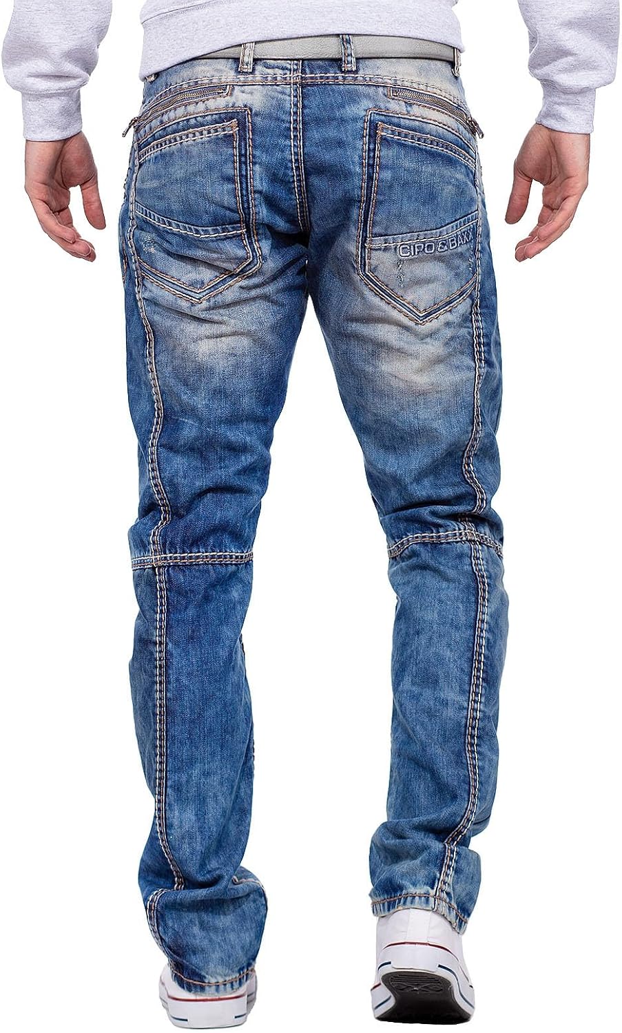 Cipo & Baxx Regular Jeans för män, Blå – 32