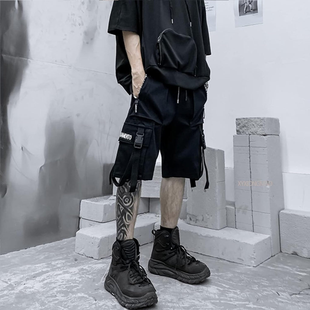 XYXIONGMAO Joggingbyxor för män Techwear svarta hiphop cargoshorts streetwear träningsbyxor cargobyxor för män