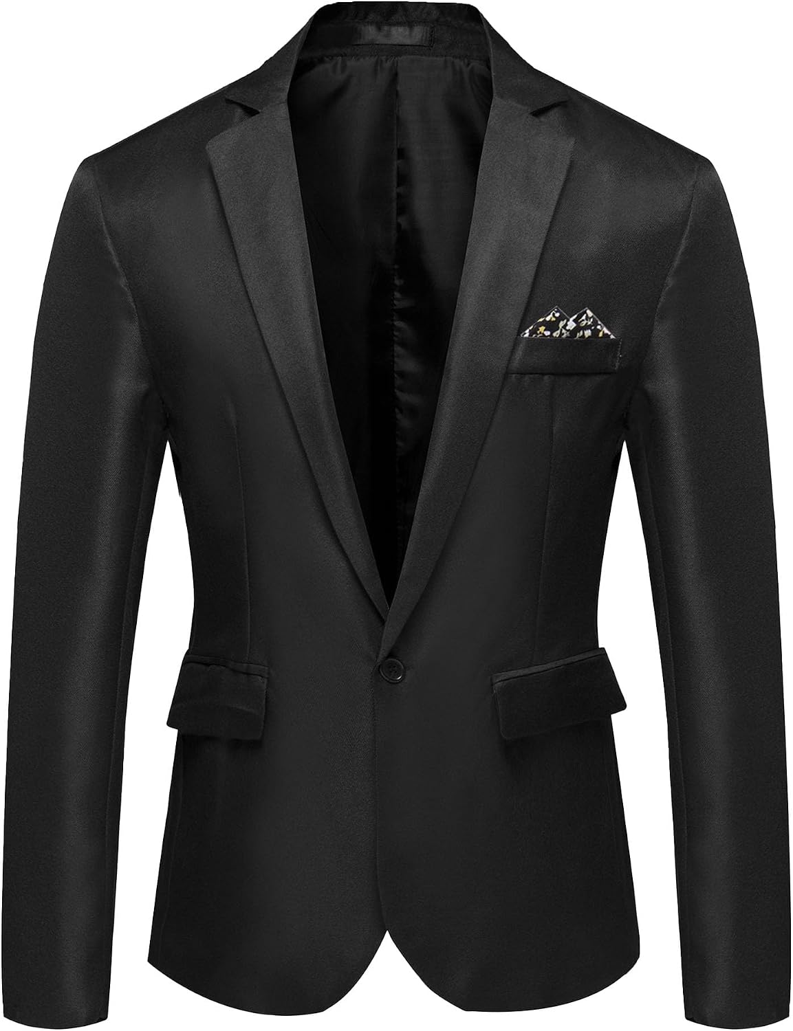 Herr smal passform en knapp blazer jacka notch kavajslag svart trim ficka solid sportdräkt kappa för vardaglig fest bal