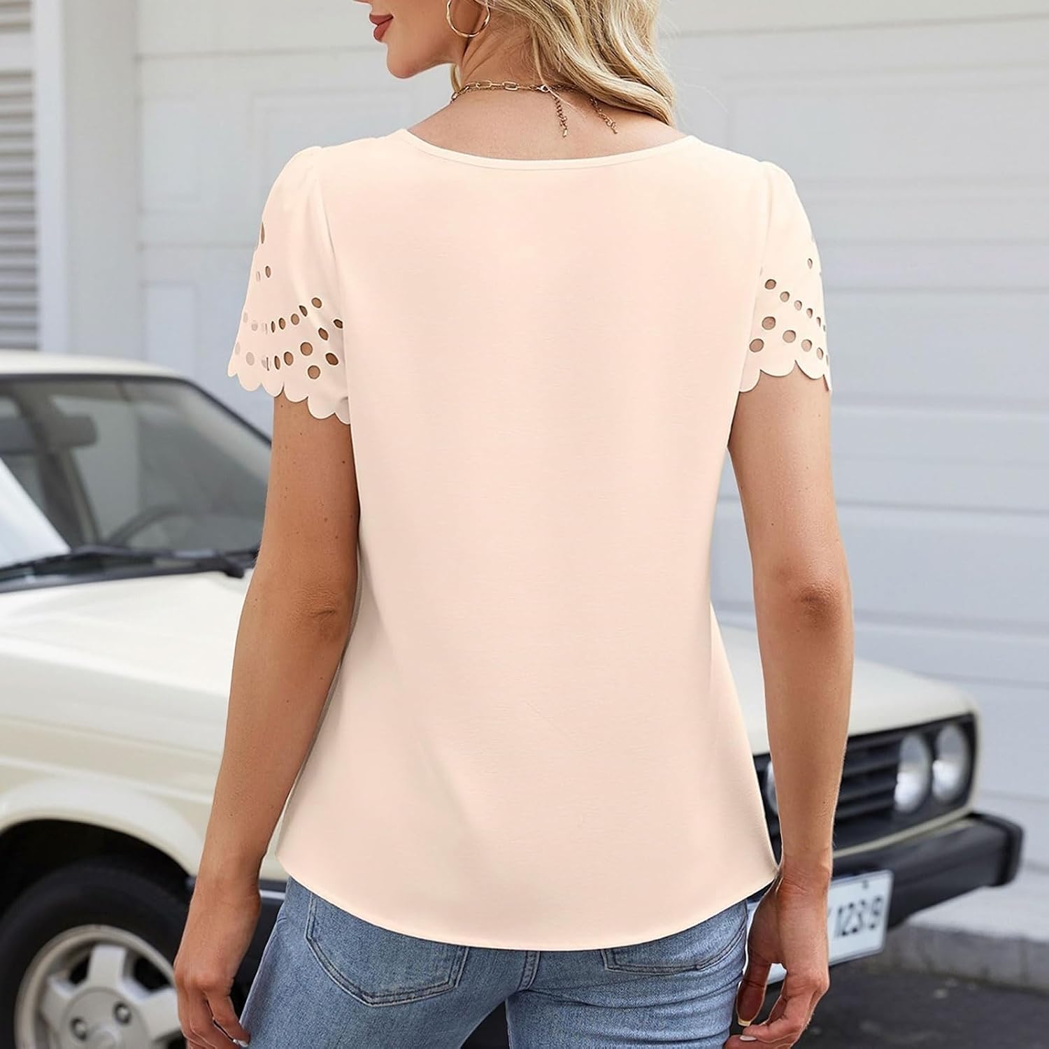 Greabuy Dammode business casual blusar kortärmad toppar trendiga arbete kvinnor fritidskläder skjortor trendiga affärskläder