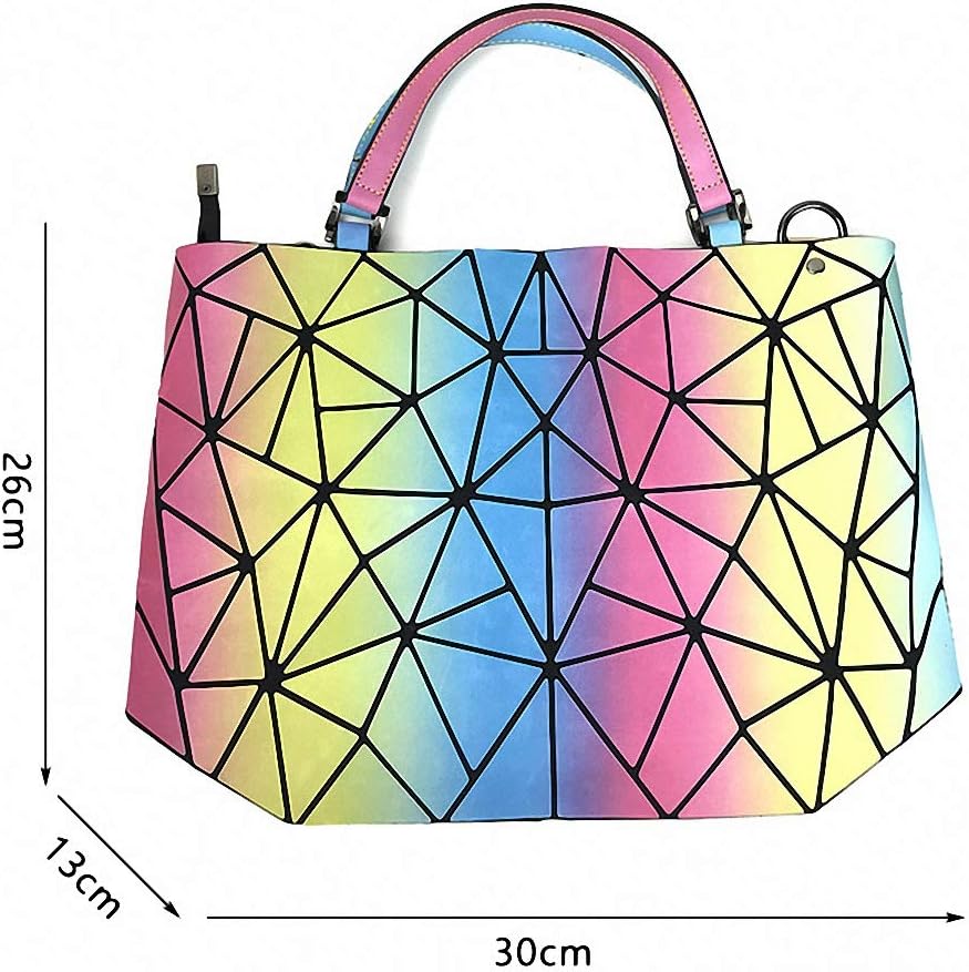 Geometriska lysande gitter handväska kedja crossbody påse tygväskor handväskor holografiska handväskor för kvinnor femmes
