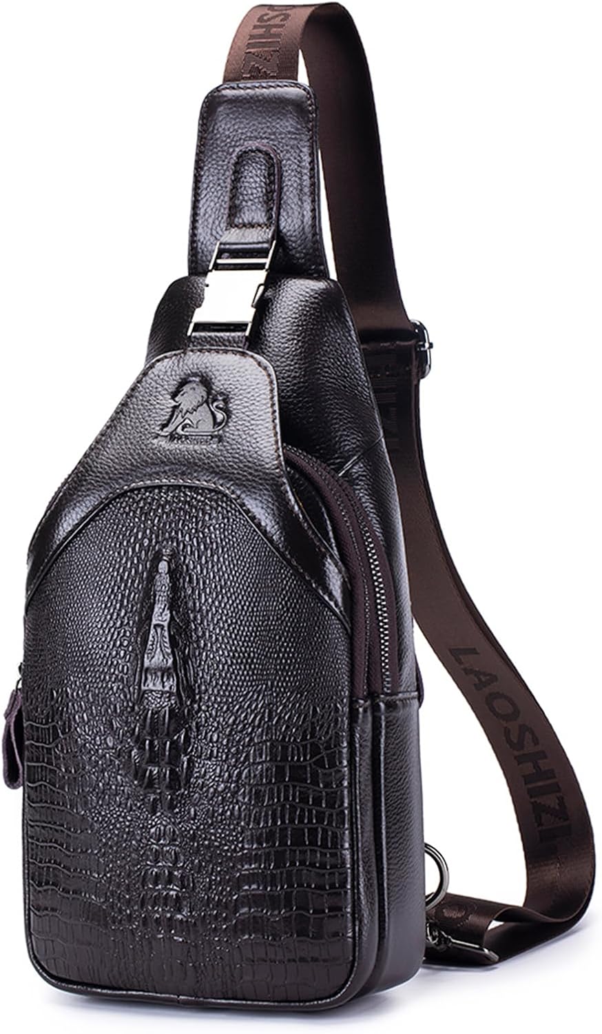pundarika läder män väska crossbody, man väskor för män crossbody, herrar axelväska, justerbar axelrem