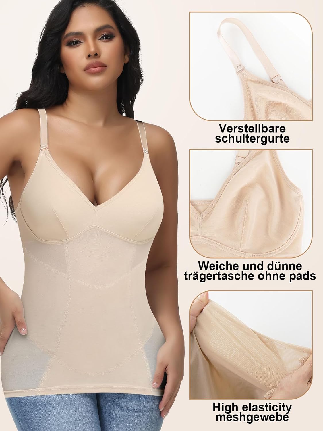 Joyshaper Compression Cami Top för Kvinnor Bodycon Tanktoppar Slimming Tummy Control Shaping Vest