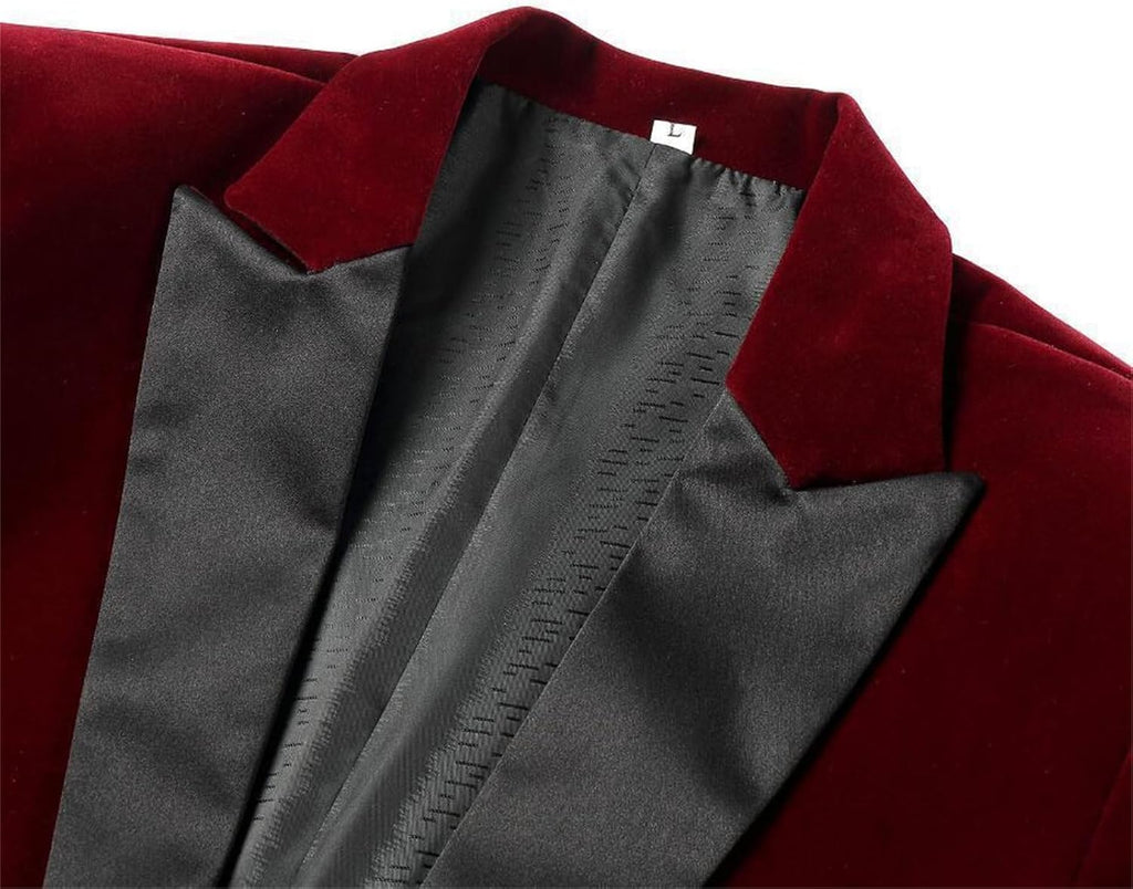 Herr sammetskavaj slim fit med en knapp, kostymkavaj, smoking, bröllop, bal, middag, formell klädsel