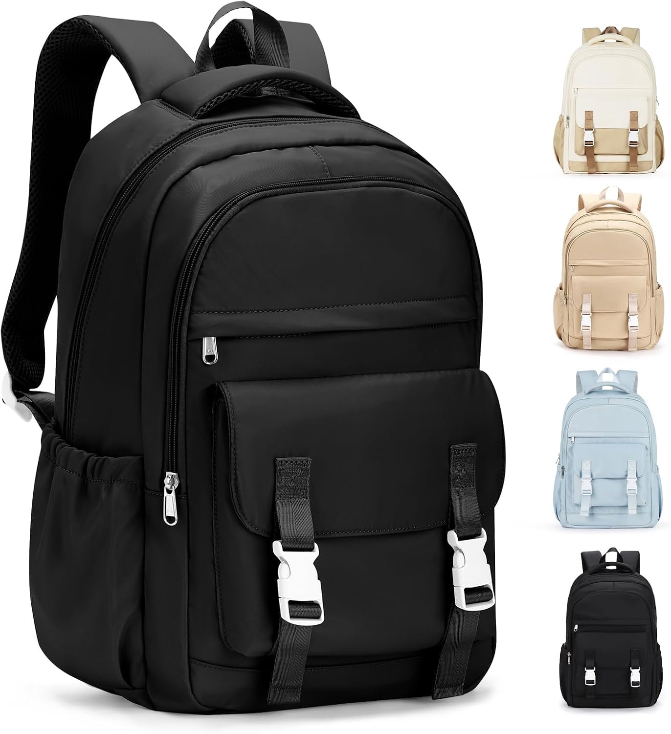 HYC00 Skolryggsäck Flicka Skolväska Lätt Ryggsäck Tjej Tonåring Bokväskor Skola Skolväskor Pojkar Laptop Ryggsäck Dam 14 Tum College Bag Fritidsryggsäck för Kvinnor Casual Dagsryggsäck,Blå
