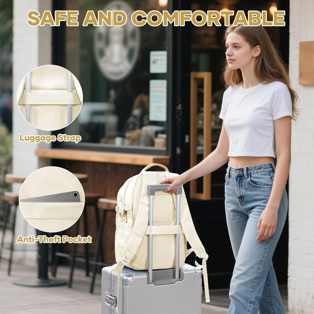 HYC00 Skolryggsäck Flicka Skolväska Lätt Ryggsäck Tjej Tonåring Bokväskor Skola Skolväskor Pojkar Laptop Ryggsäck Dam 14 Tum College Bag Fritidsryggsäck för Kvinnor Casual Dagsryggsäck,Blå