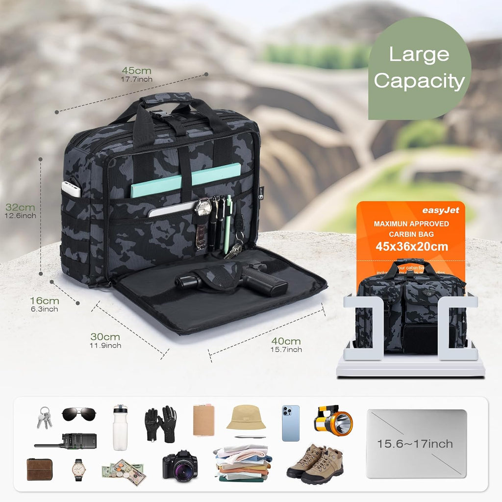 SPAHER Portfölj Herr Arbetsväska Herr Laptopväska 14/15,6/17,3 tum Business Tactical Bag Militärväska Axelväska Messenger Bag Herr Present för Kvinnor Herr