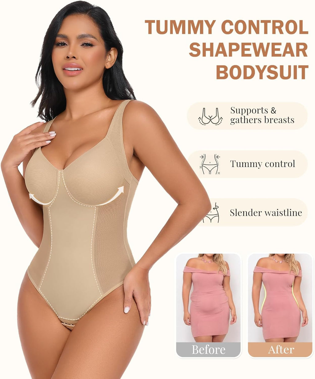 Niwicee Shapewear Body Body Shapewear Bodysuit Platt Mage Omslagring String Underkläder Smal Shaper Shaping Sexig Mesh Fajas Justerbar axelrem
