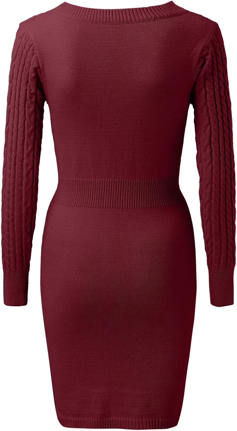 Dam Långärmad Stretchig Bodycon-klänning