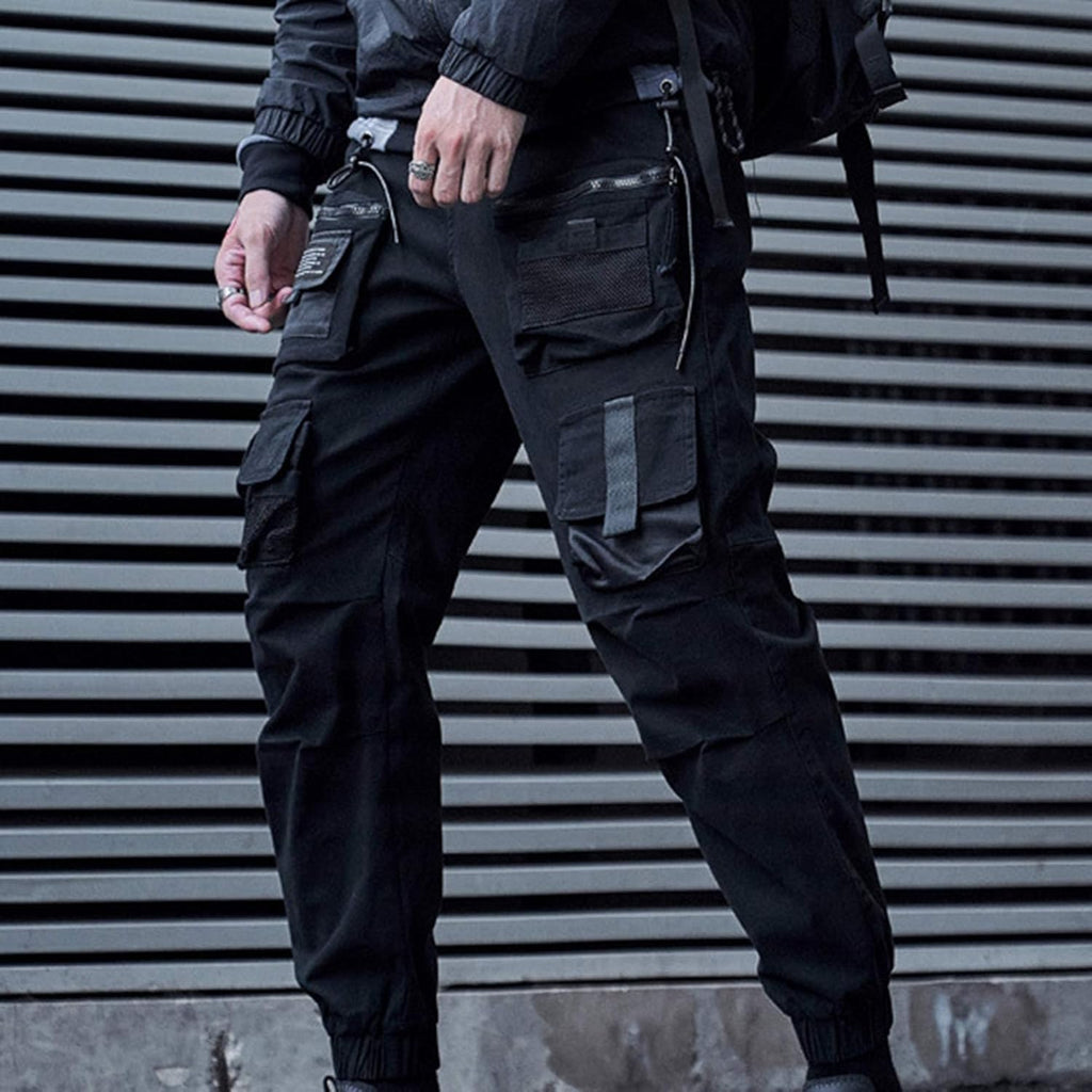 XYXIONGMAO Multi-Pocket lösa overaller vardagliga funktionella byxor cargo joggingbyxor techwear harem hip hop byxor för män