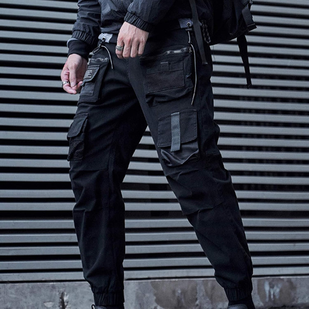 XYXIONGMAO Multi-Pocket lösa overaller vardagliga funktionella byxor cargo joggingbyxor techwear harem hip hop byxor för män