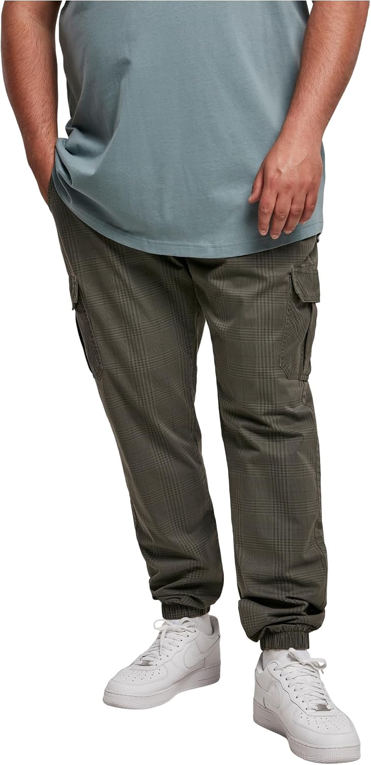 Urban Classics herr Byxor Aop Glencheck Cargo Jog Pants