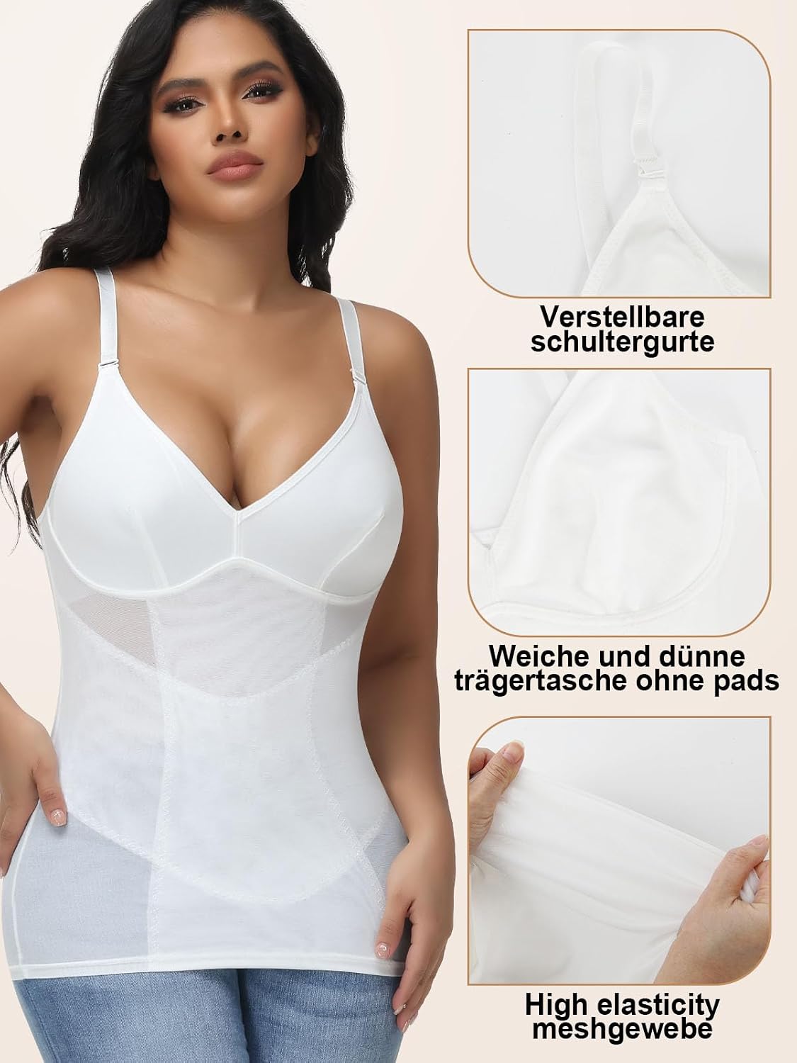 Joyshaper Compression Cami Top för Kvinnor Bodycon Tanktoppar Slimming Tummy Control Shaping Vest